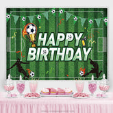 Lofaris Soccer Football Theme Boys Birthday Party Backdrop